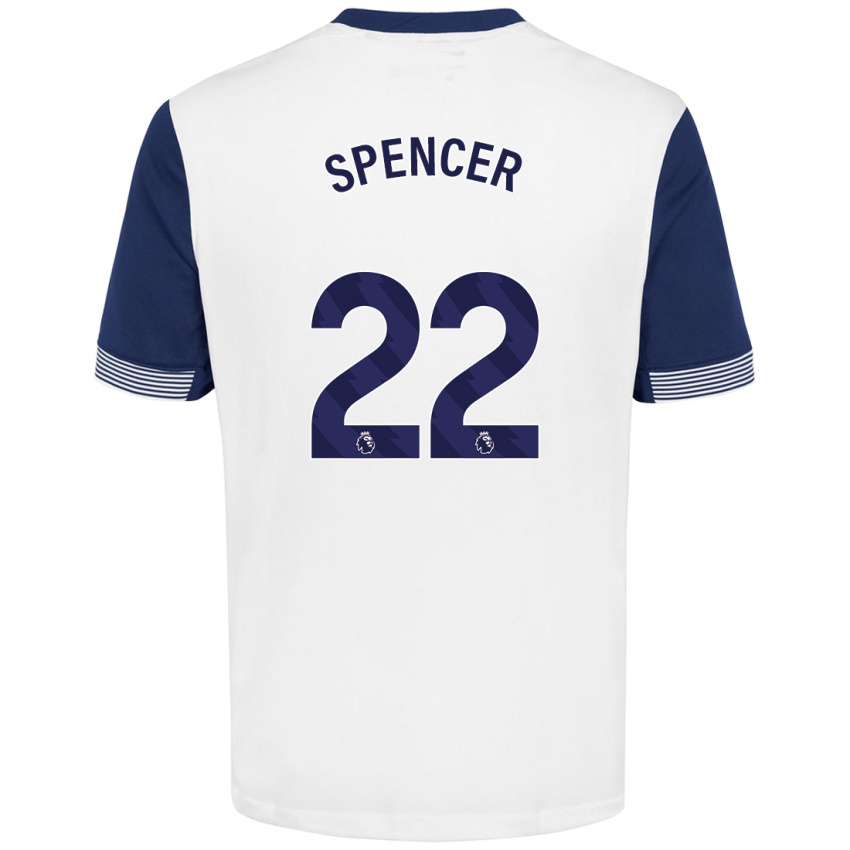 Kinder Rebecca Spencer #22 Weiß Blau Heimtrikot Trikot 2024/25 T-Shirt Schweiz