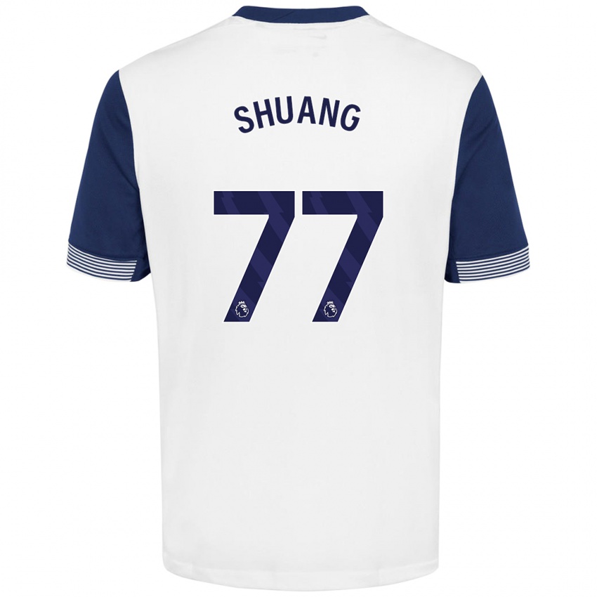 Kinder Wang Shuang #77 Weiß Blau Heimtrikot Trikot 2024/25 T-Shirt Schweiz