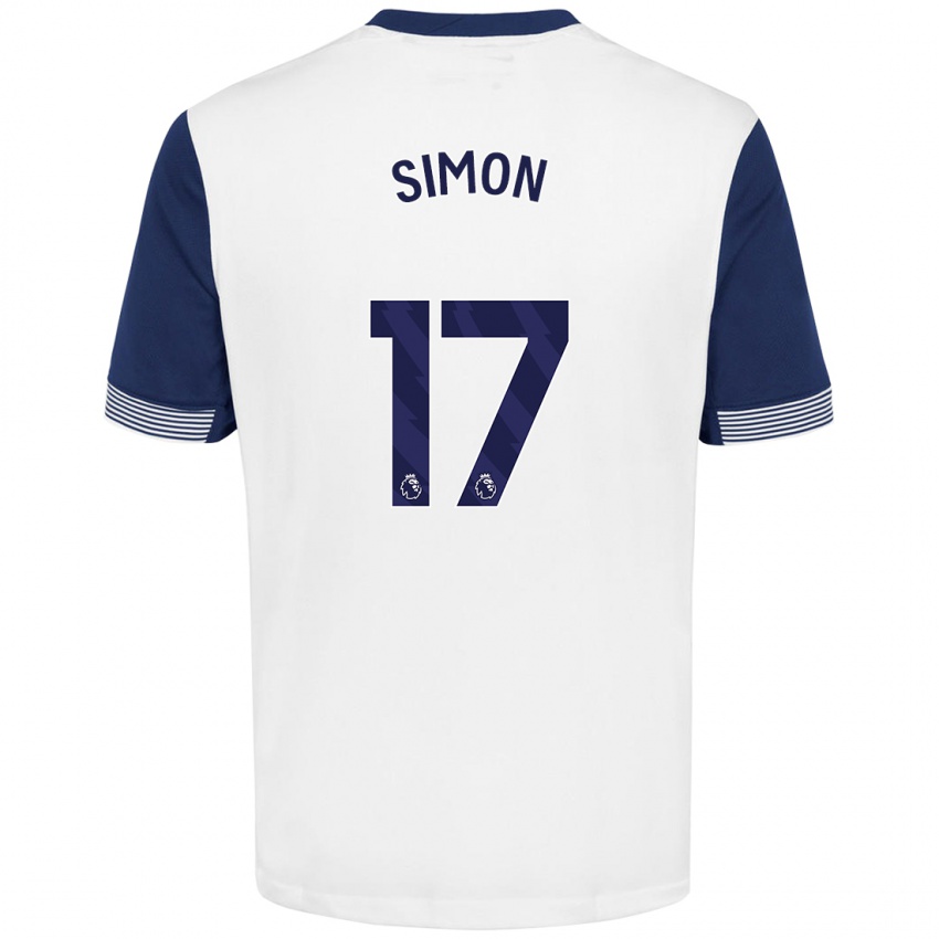 Kinder Kyah Simon #17 Weiß Blau Heimtrikot Trikot 2024/25 T-Shirt Schweiz