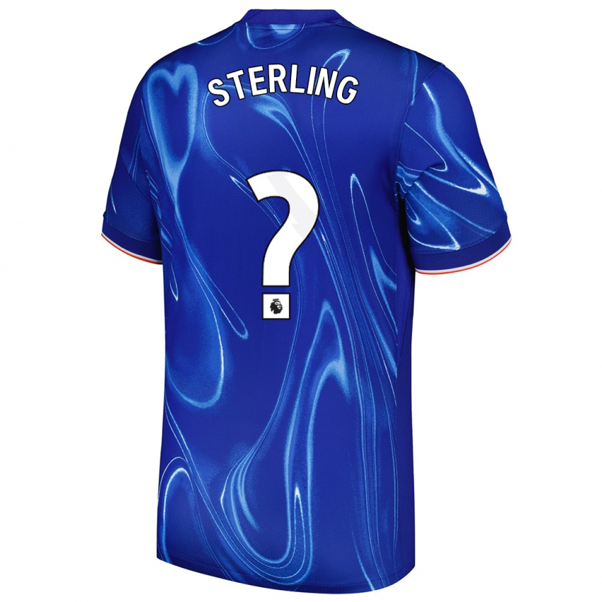 Kinder Raheem Sterling #0 Blau Weiß Heimtrikot Trikot 2024/25 T-Shirt Schweiz