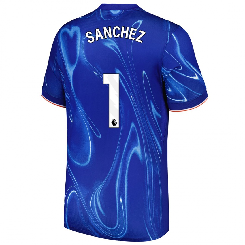 Kinder Robert Sánchez #1 Blau Weiß Heimtrikot Trikot 2024/25 T-Shirt Schweiz