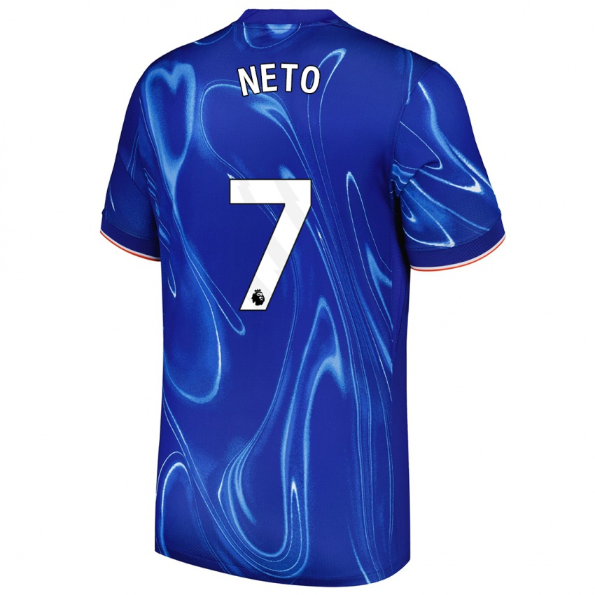 Kinder Pedro Neto #7 Blau Weiß Heimtrikot Trikot 2024/25 T-Shirt Schweiz