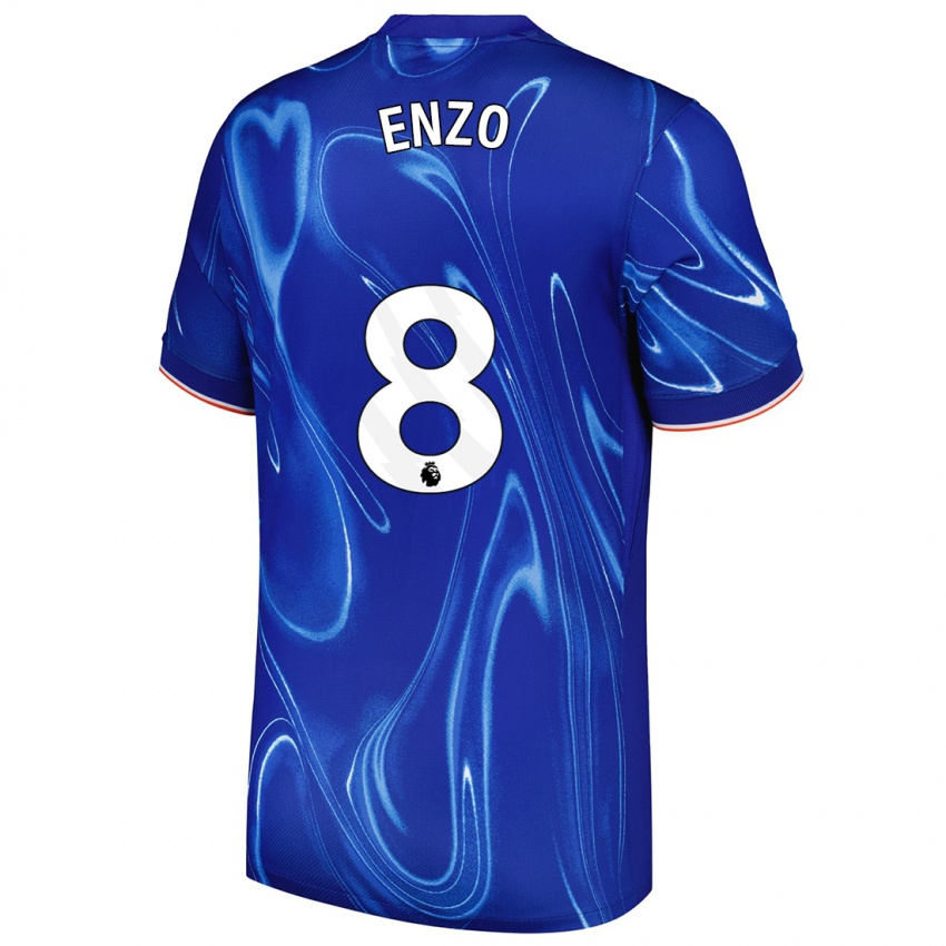 Kinder Enzo Fernández #8 Blau Weiß Heimtrikot Trikot 2024/25 T-Shirt Schweiz