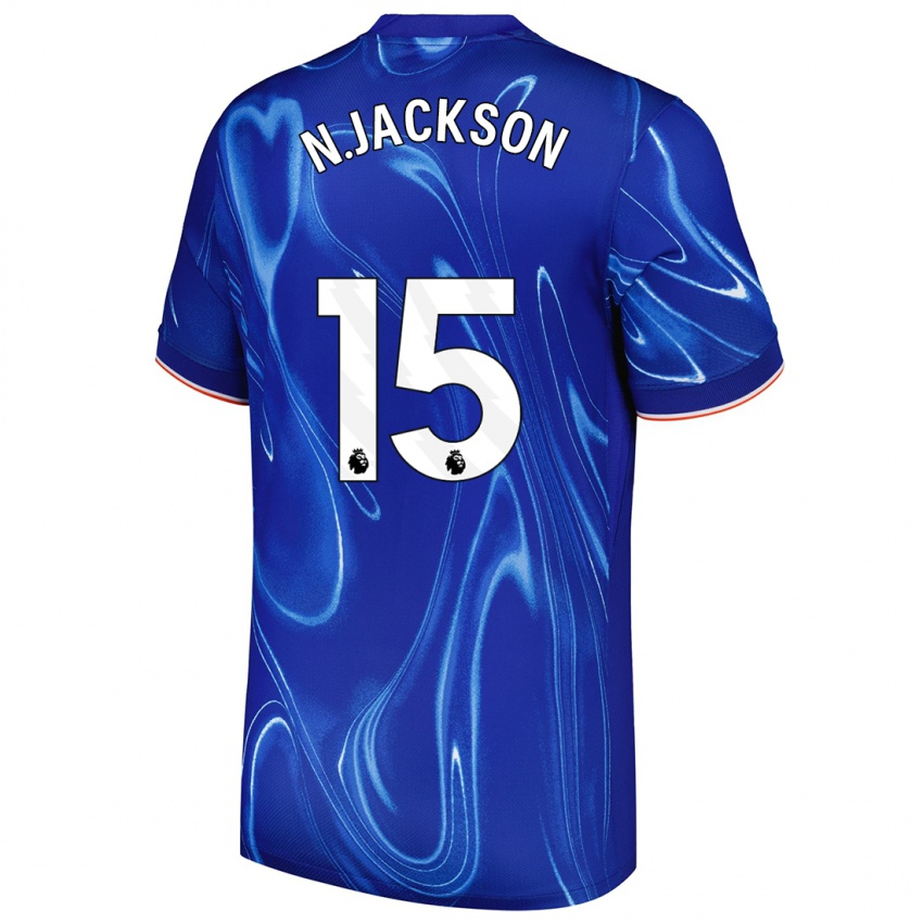 Kinder Nicolas Jackson #15 Blau Weiß Heimtrikot Trikot 2024/25 T-Shirt Schweiz