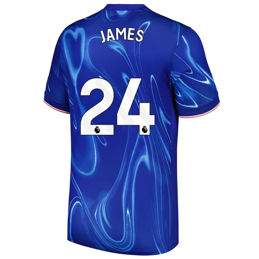 Kinder Reece James #24 Blau Weiß Heimtrikot Trikot 2024/25 T-Shirt Schweiz