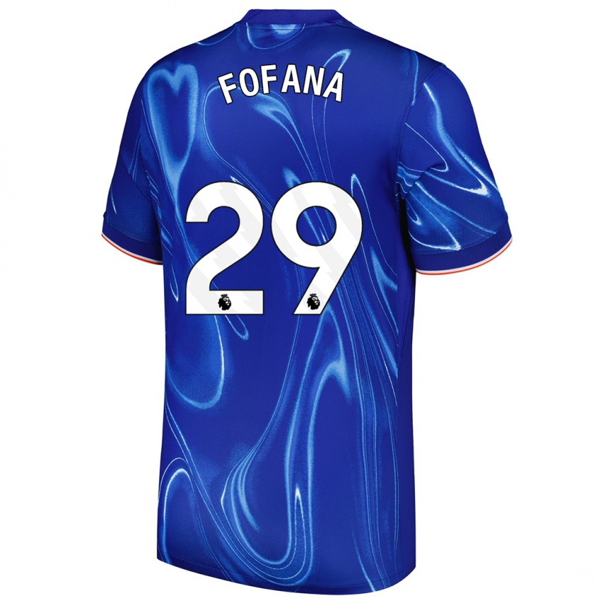 Kinder Wesley Fofana #29 Blau Weiß Heimtrikot Trikot 2024/25 T-Shirt Schweiz