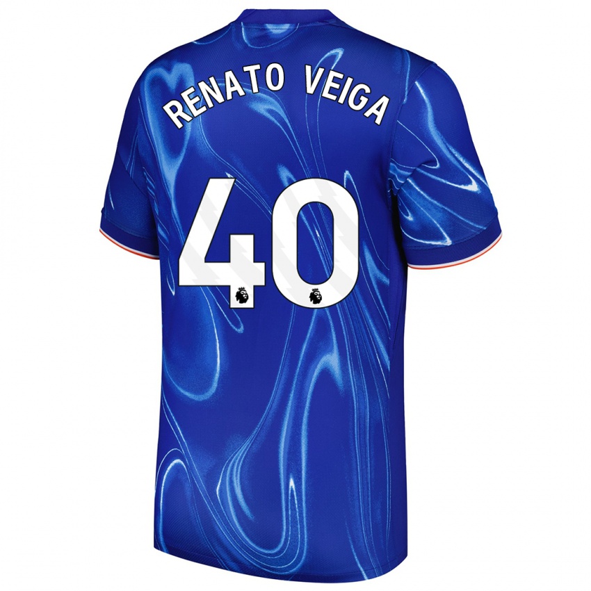 Kinder Renato Veiga #40 Blau Weiß Heimtrikot Trikot 2024/25 T-Shirt Schweiz