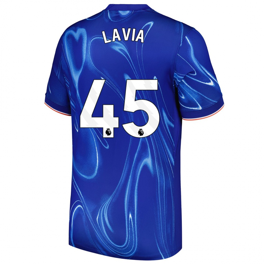 Kinder Romeo Lavia #45 Blau Weiß Heimtrikot Trikot 2024/25 T-Shirt Schweiz