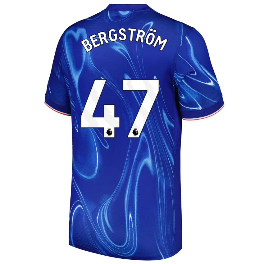 Kinder Lucas Bergström #47 Blau Weiß Heimtrikot Trikot 2024/25 T-Shirt Schweiz