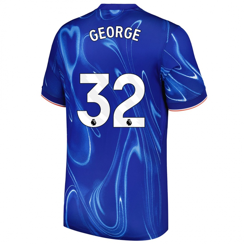 Kinder Tyrique George #32 Blau Weiß Heimtrikot Trikot 2024/25 T-Shirt Schweiz