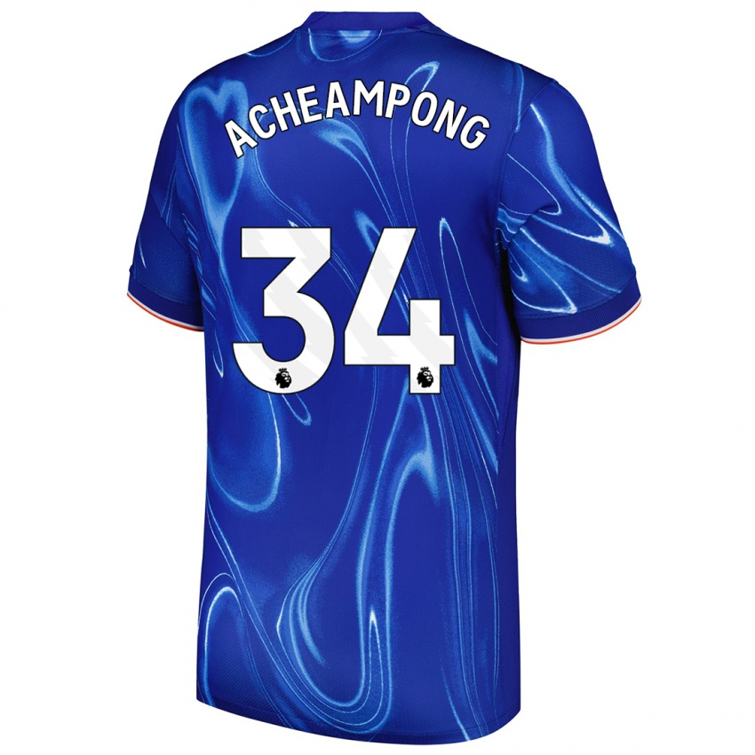 Kinder Josh Acheampong #34 Blau Weiß Heimtrikot Trikot 2024/25 T-Shirt Schweiz