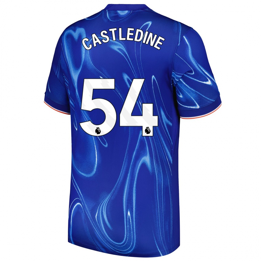 Kinder Leo Castledine #54 Blau Weiß Heimtrikot Trikot 2024/25 T-Shirt Schweiz