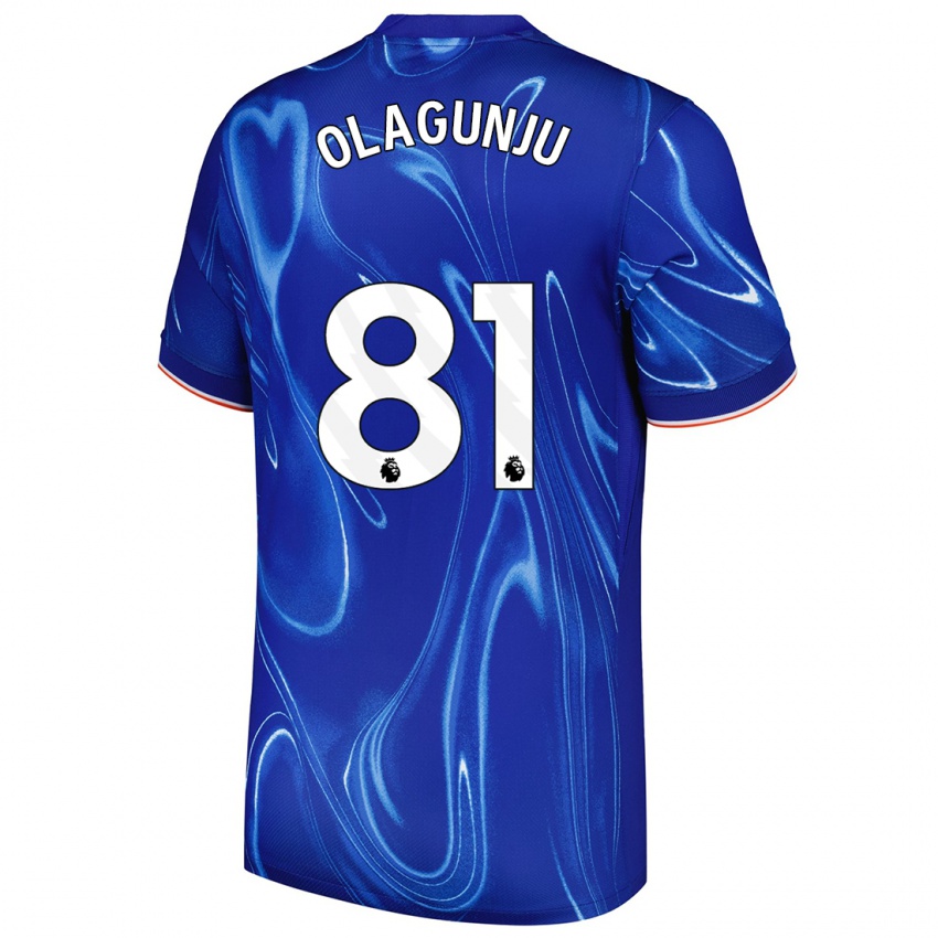 Kinder Saheed Olagunju #81 Blau Weiß Heimtrikot Trikot 2024/25 T-Shirt Schweiz