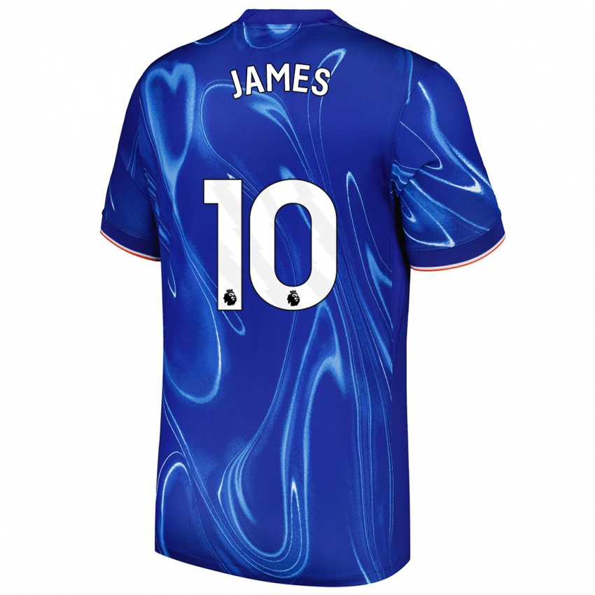 Kinder Lauren James #10 Blau Weiß Heimtrikot Trikot 2024/25 T-Shirt Schweiz