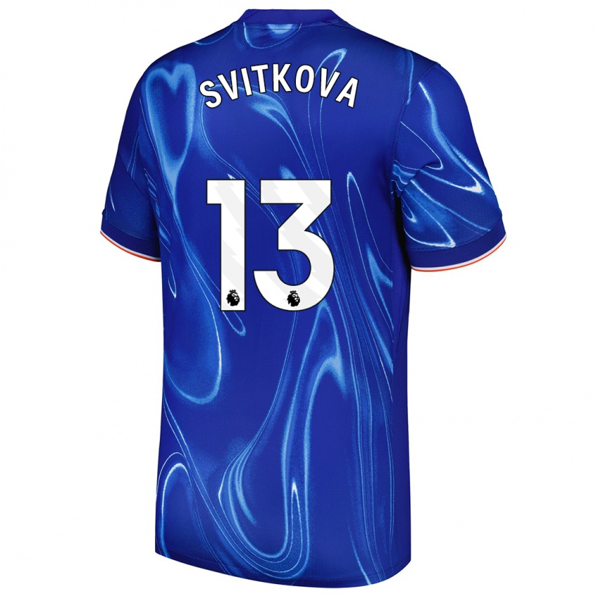 Kinder Katerina Svitkova #13 Blau Weiß Heimtrikot Trikot 2024/25 T-Shirt Schweiz