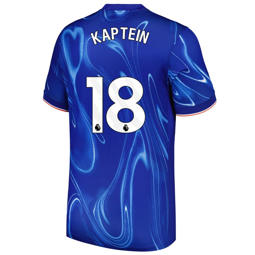 Kinder Wieke Kaptein #18 Blau Weiß Heimtrikot Trikot 2024/25 T-Shirt Schweiz