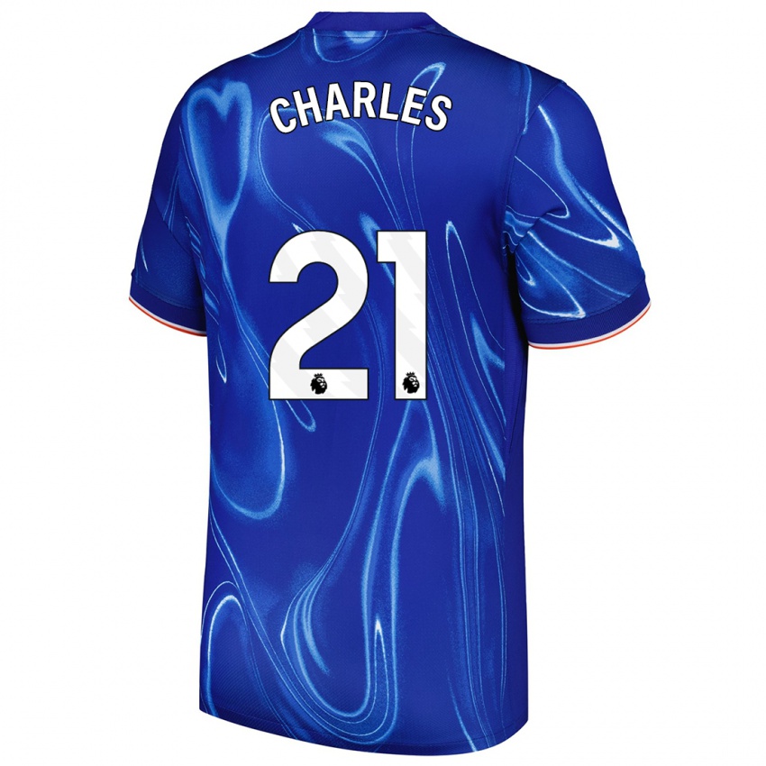 Kinder Niamh Charles #21 Blau Weiß Heimtrikot Trikot 2024/25 T-Shirt Schweiz