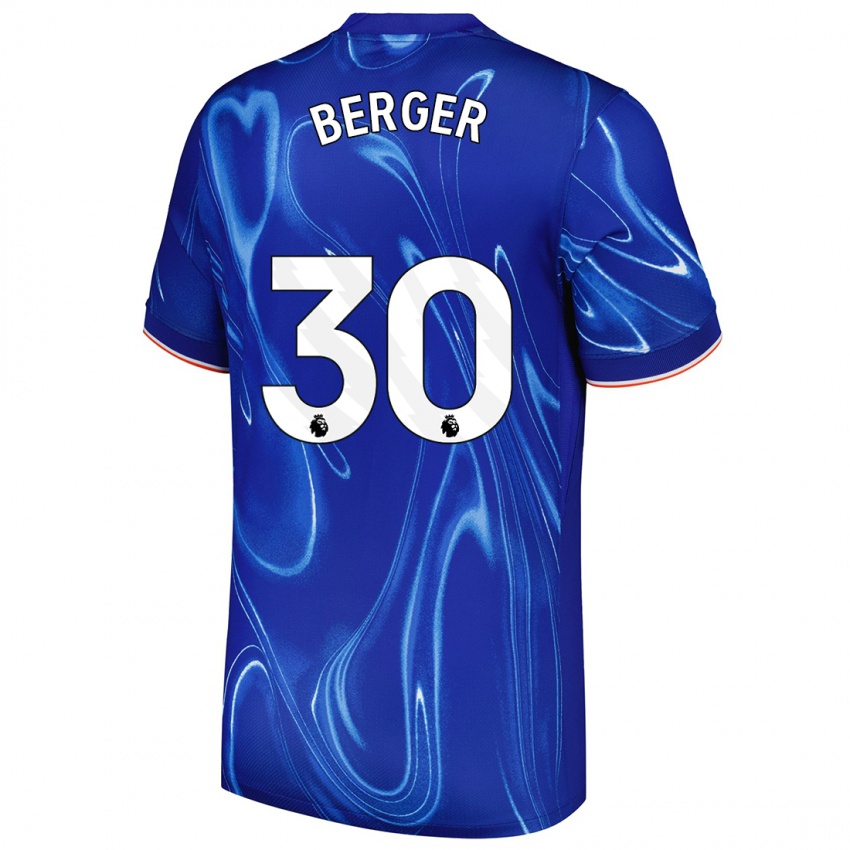 Kinder Ann-Katrin Berger #30 Blau Weiß Heimtrikot Trikot 2024/25 T-Shirt Schweiz