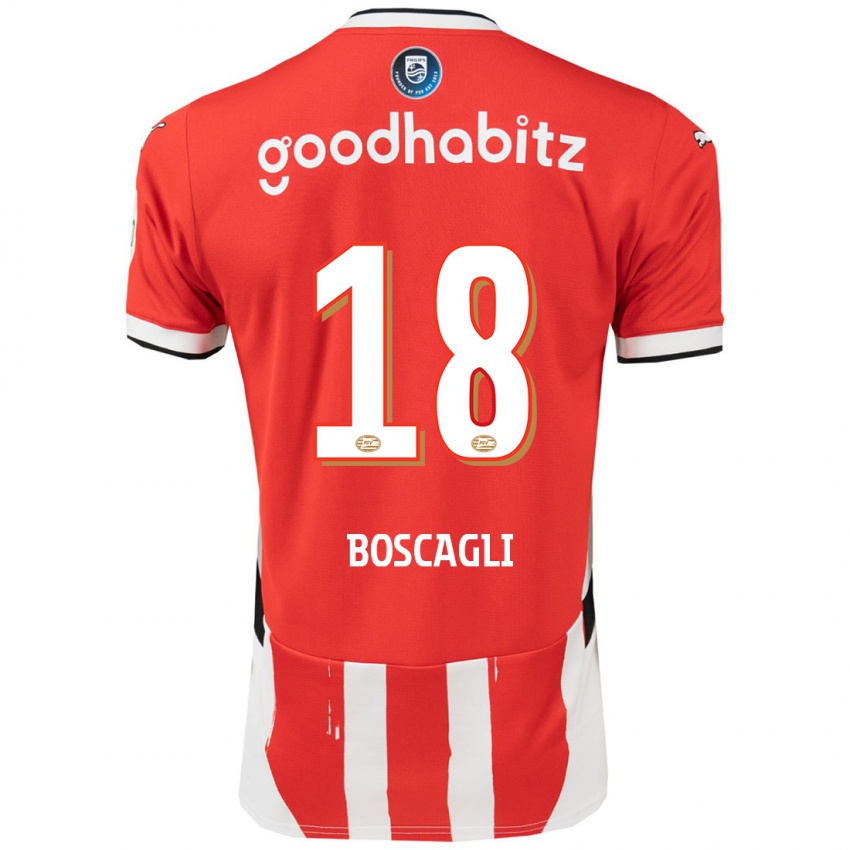 Kinder Olivier Boscagli #18 Rot Weiß Heimtrikot Trikot 2024/25 T-Shirt Schweiz