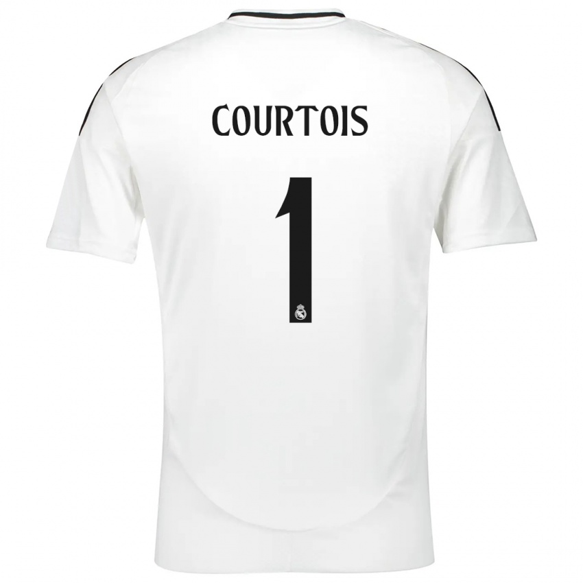 Kinder Thibaut Courtois #1 Weiß Heimtrikot Trikot 2024/25 T-Shirt Schweiz