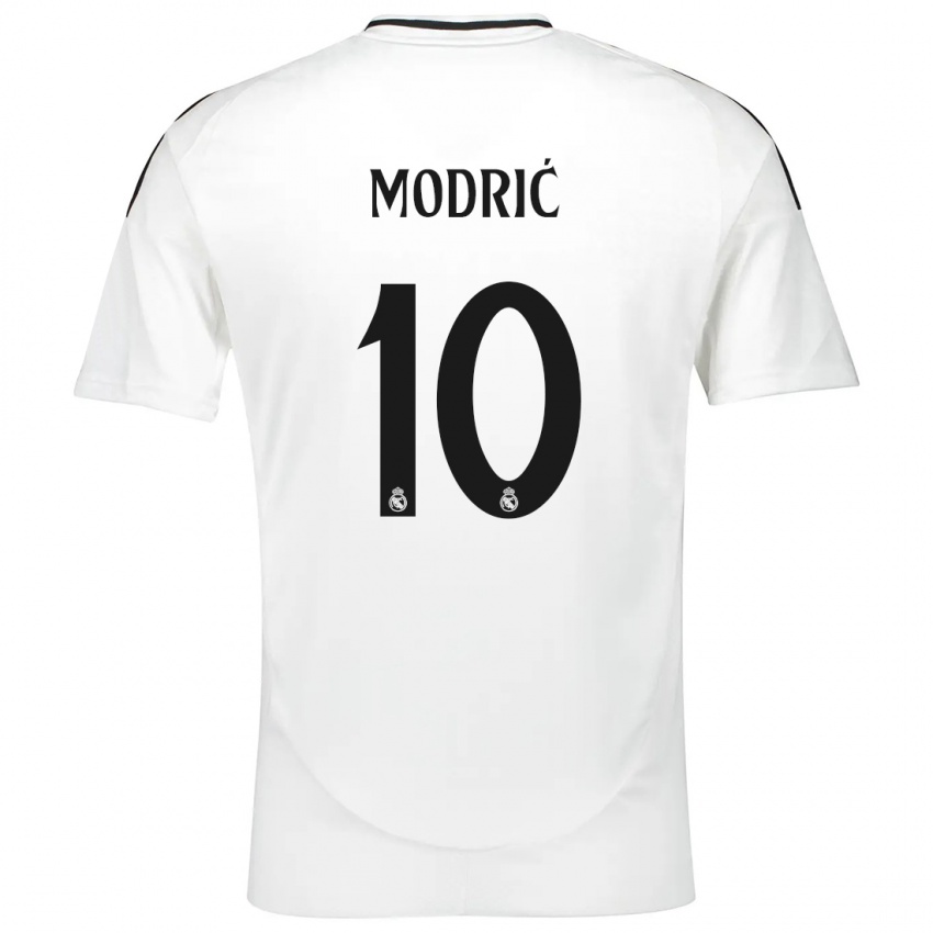 Kinder Luka Modric #10 Weiß Heimtrikot Trikot 2024/25 T-Shirt Schweiz