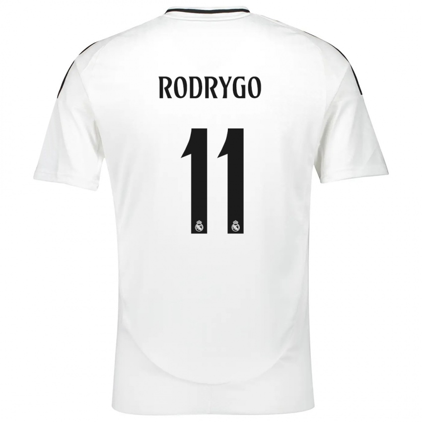 Kinder Rodrygo #11 Weiß Heimtrikot Trikot 2024/25 T-Shirt Schweiz