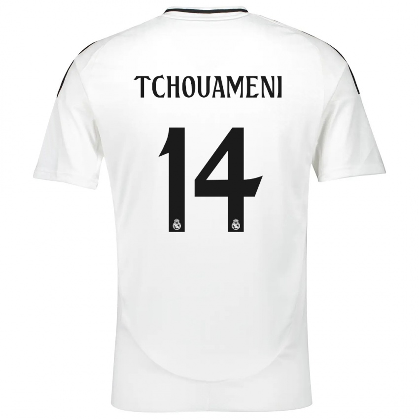 Kinder Aurelien Tchouameni #14 Weiß Heimtrikot Trikot 2024/25 T-Shirt Schweiz