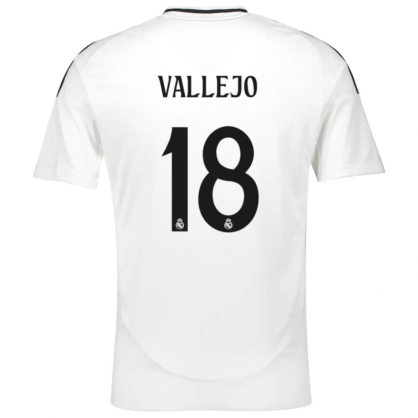 Kinder Jesus Vallejo #18 Weiß Heimtrikot Trikot 2024/25 T-Shirt Schweiz