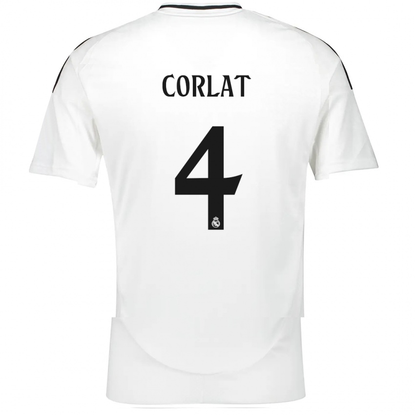 Kinder Edu Corlat #4 Weiß Heimtrikot Trikot 2024/25 T-Shirt Schweiz