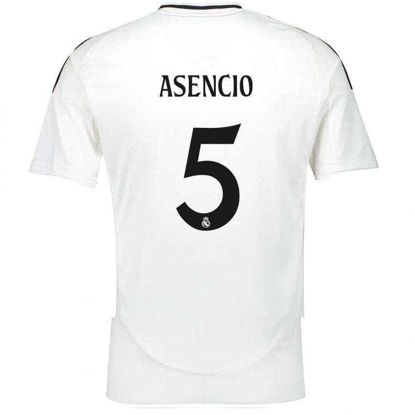 Kinder Raul Asencio #5 Weiß Heimtrikot Trikot 2024/25 T-Shirt Schweiz