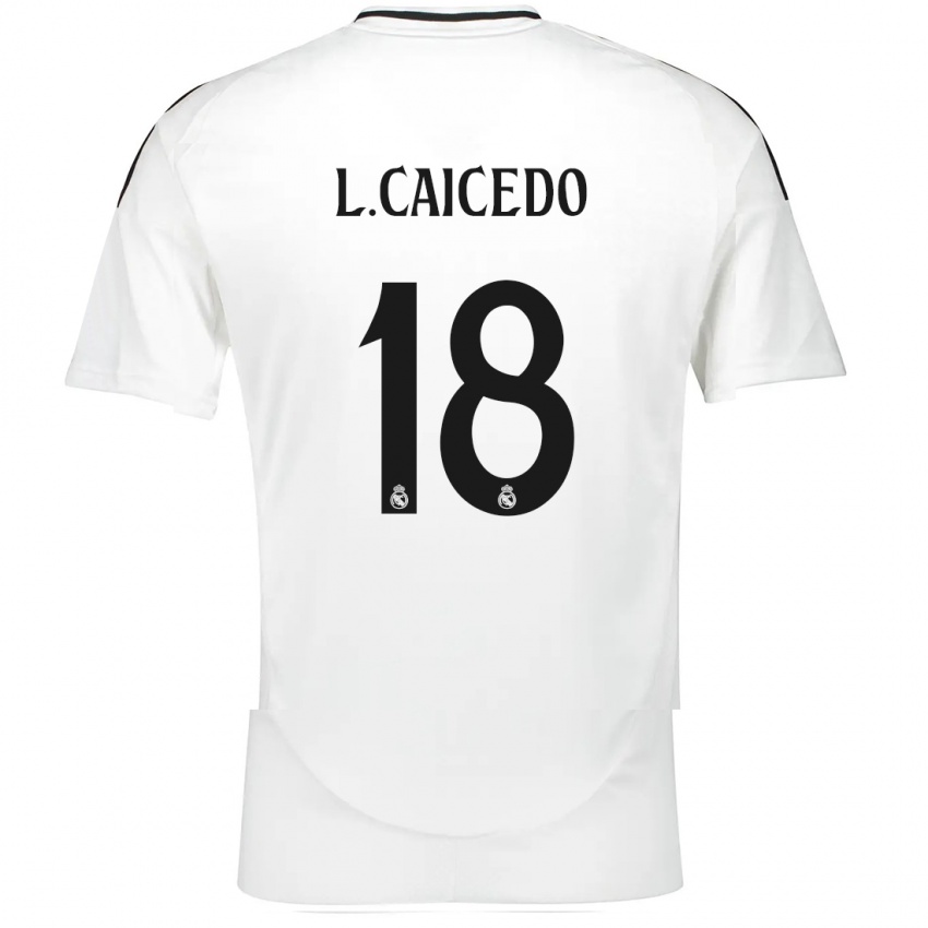 Kinder Linda Caicedo #18 Weiß Heimtrikot Trikot 2024/25 T-Shirt Schweiz