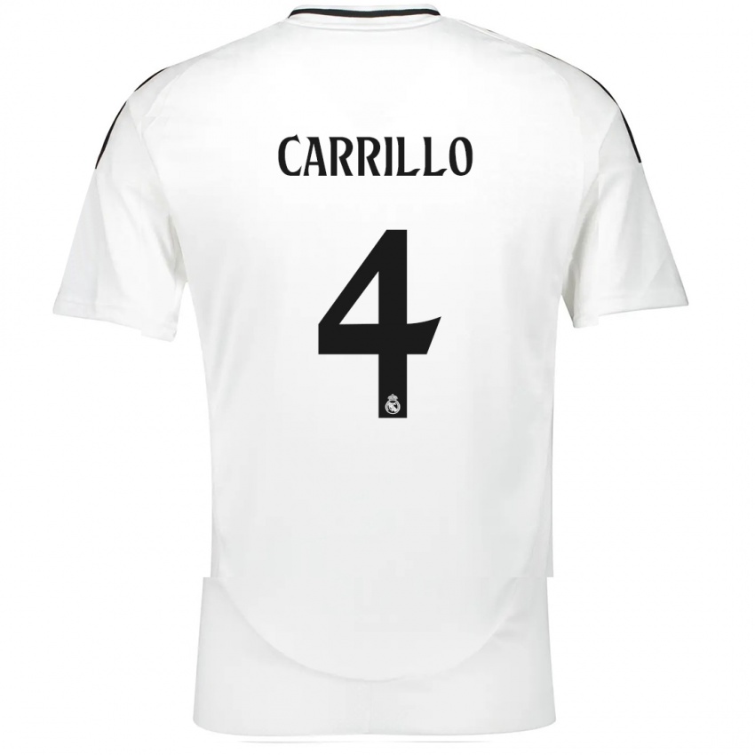 Kinder Alvaro Carrillo #4 Weiß Heimtrikot Trikot 2024/25 T-Shirt Schweiz