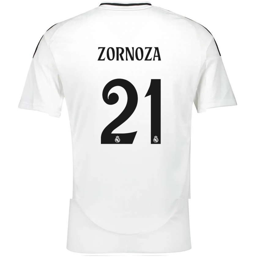 Kinder Claudia Zornoza #21 Weiß Heimtrikot Trikot 2024/25 T-Shirt Schweiz