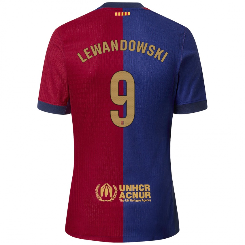 Kinder Robert Lewandowski #9 Blau Rot Heimtrikot Trikot 2024/25 T-Shirt Schweiz