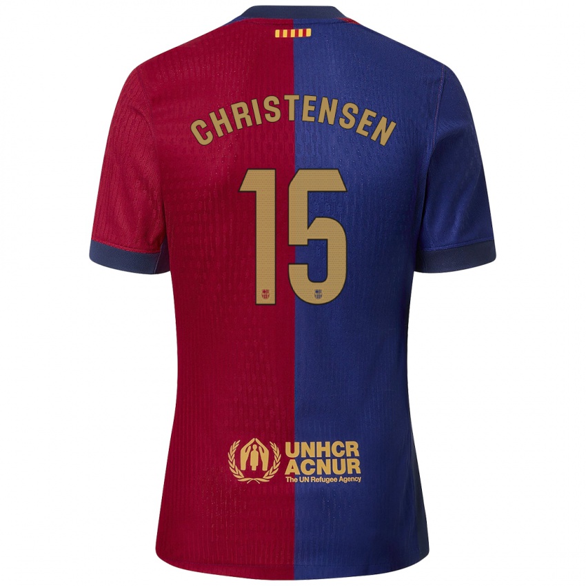 Enfant Maillot Andreas Christensen #15 Bleu Rouge Tenues Domicile 2024/25 T-Shirt Suisse