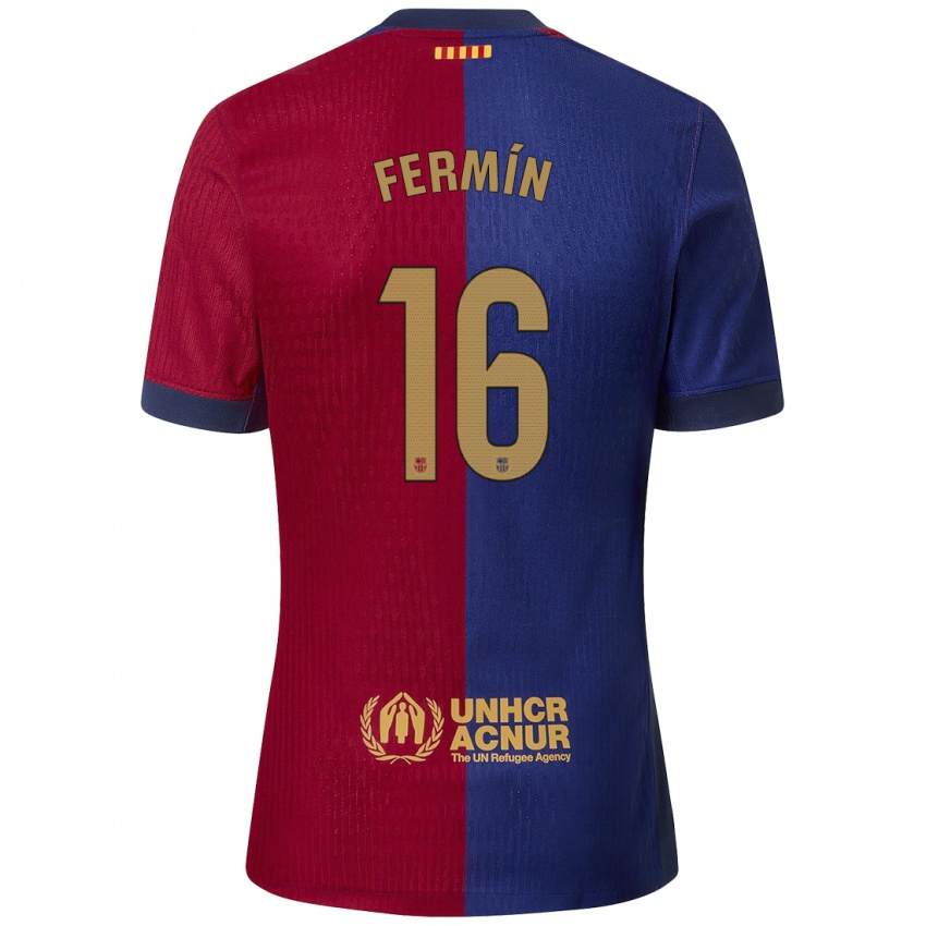 Enfant Maillot Fermin Lopez #16 Bleu Rouge Tenues Domicile 2024/25 T-Shirt Suisse