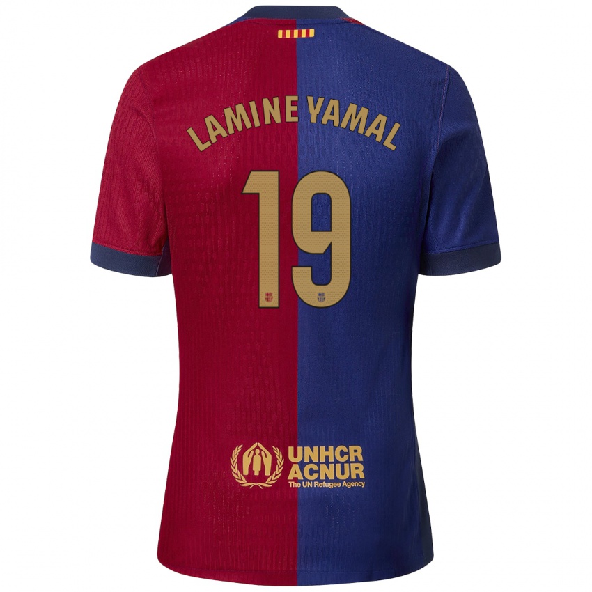 Kinder Lamine Yamal #19 Blau Rot Heimtrikot Trikot 2024/25 T-Shirt Schweiz