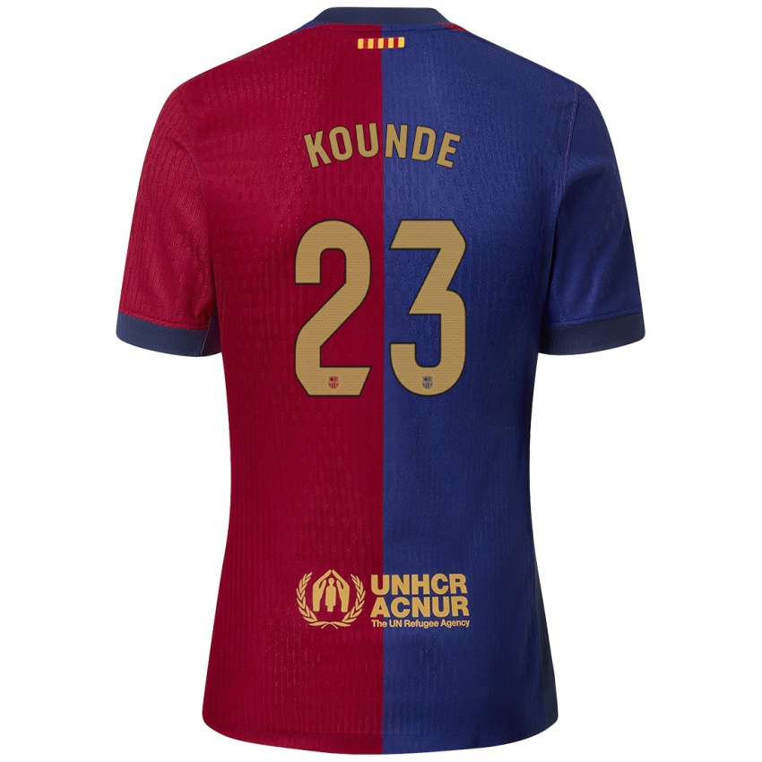 Enfant Maillot Jules Koundé #23 Bleu Rouge Tenues Domicile 2024/25 T-Shirt Suisse