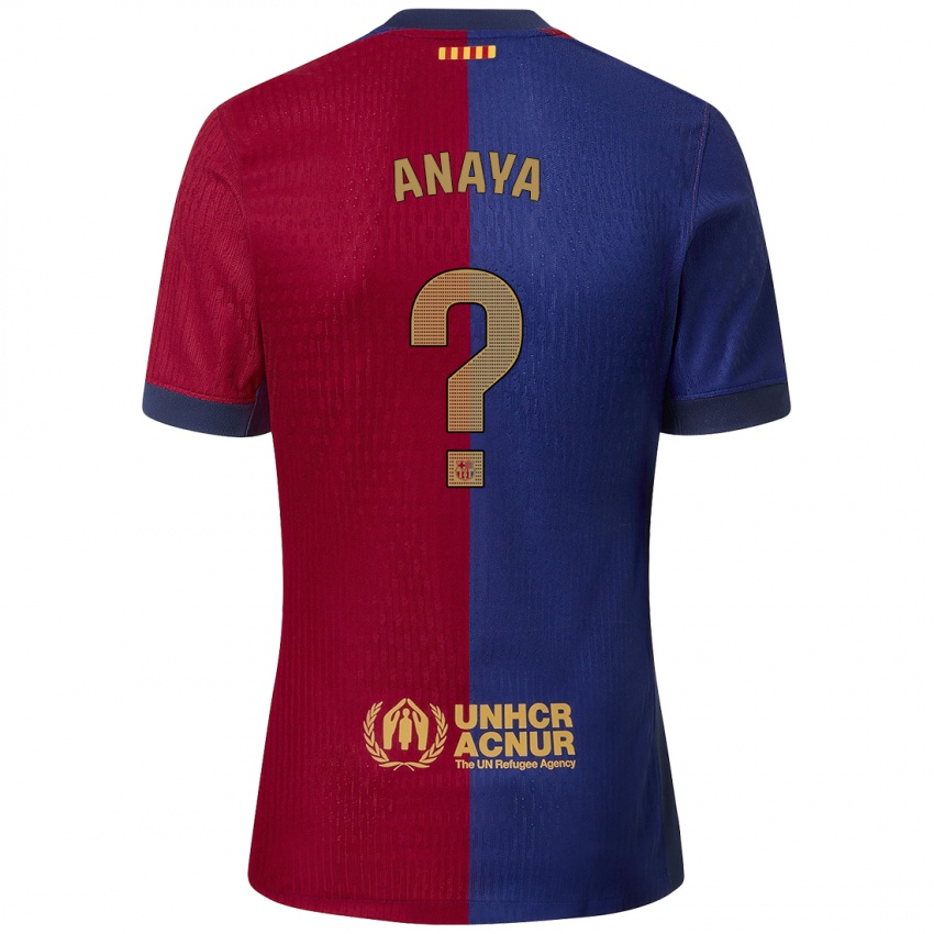 Enfant Maillot Joan Anaya #0 Bleu Rouge Tenues Domicile 2024/25 T-Shirt Suisse