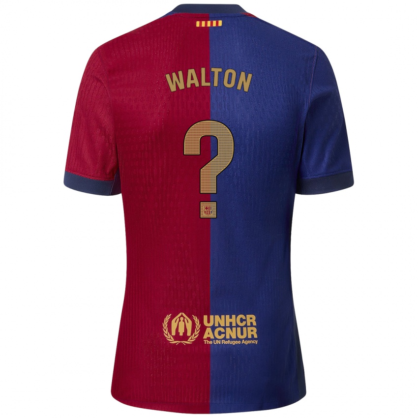 Enfant Maillot Alexander Walton #0 Bleu Rouge Tenues Domicile 2024/25 T-Shirt Suisse