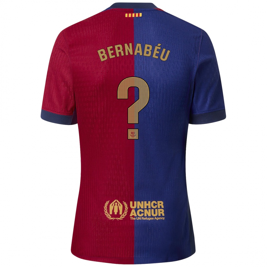 Enfant Maillot Pol Bernabéu #0 Bleu Rouge Tenues Domicile 2024/25 T-Shirt Suisse