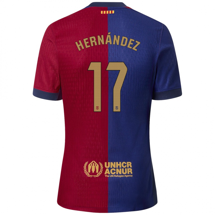 Enfant Maillot Juan Hernández #17 Bleu Rouge Tenues Domicile 2024/25 T-Shirt Suisse