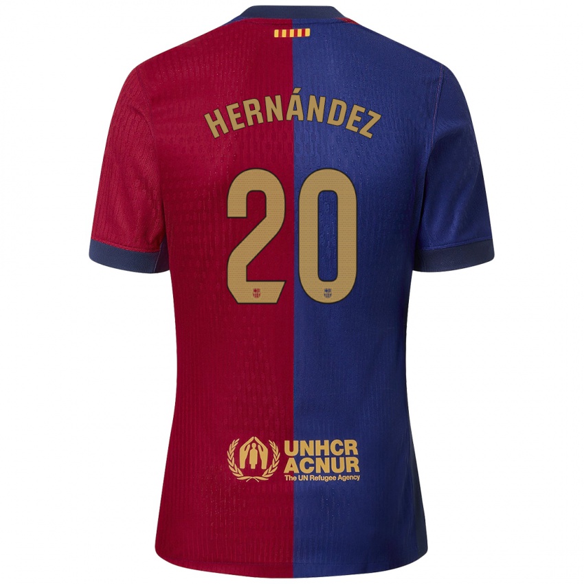 Enfant Maillot Unai Hernández #20 Bleu Rouge Tenues Domicile 2024/25 T-Shirt Suisse