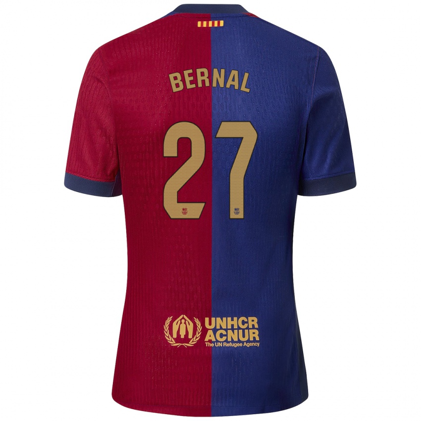 Enfant Maillot Marc Bernal #27 Bleu Rouge Tenues Domicile 2024/25 T-Shirt Suisse