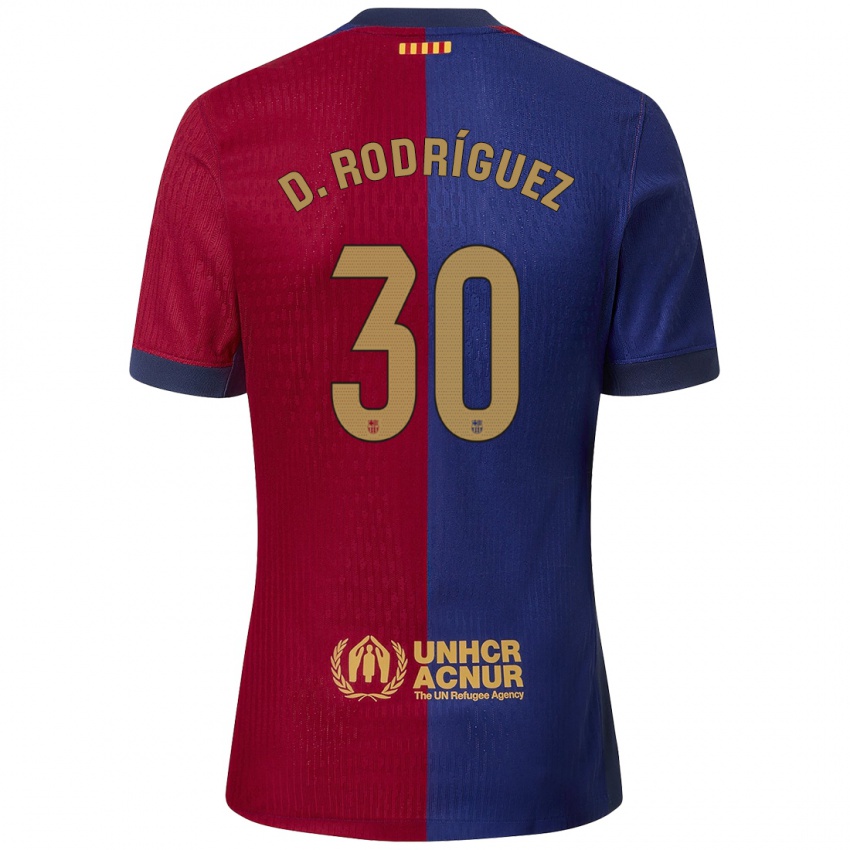 Enfant Maillot Dani Rodríguez #30 Bleu Rouge Tenues Domicile 2024/25 T-Shirt Suisse