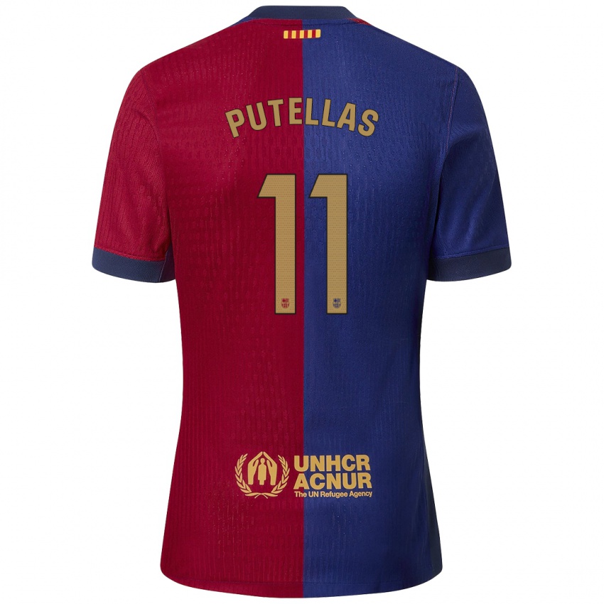 Enfant Maillot Alexia Putellas #11 Bleu Rouge Tenues Domicile 2024/25 T-Shirt Suisse