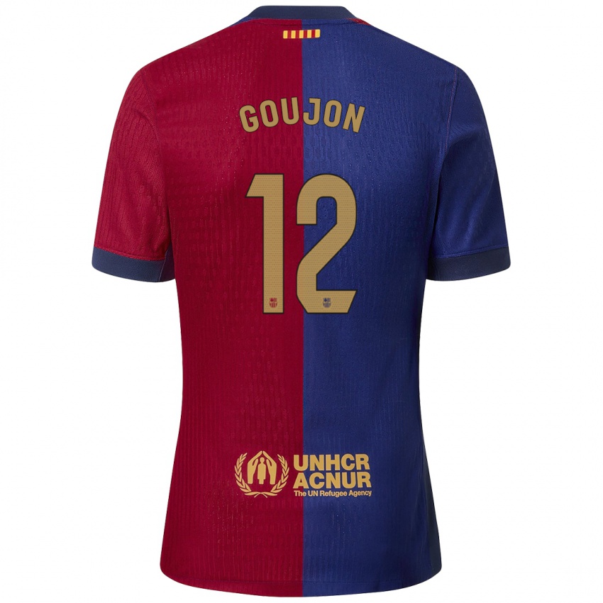 Enfant Maillot Iker Goujón #12 Bleu Rouge Tenues Domicile 2024/25 T-Shirt Suisse