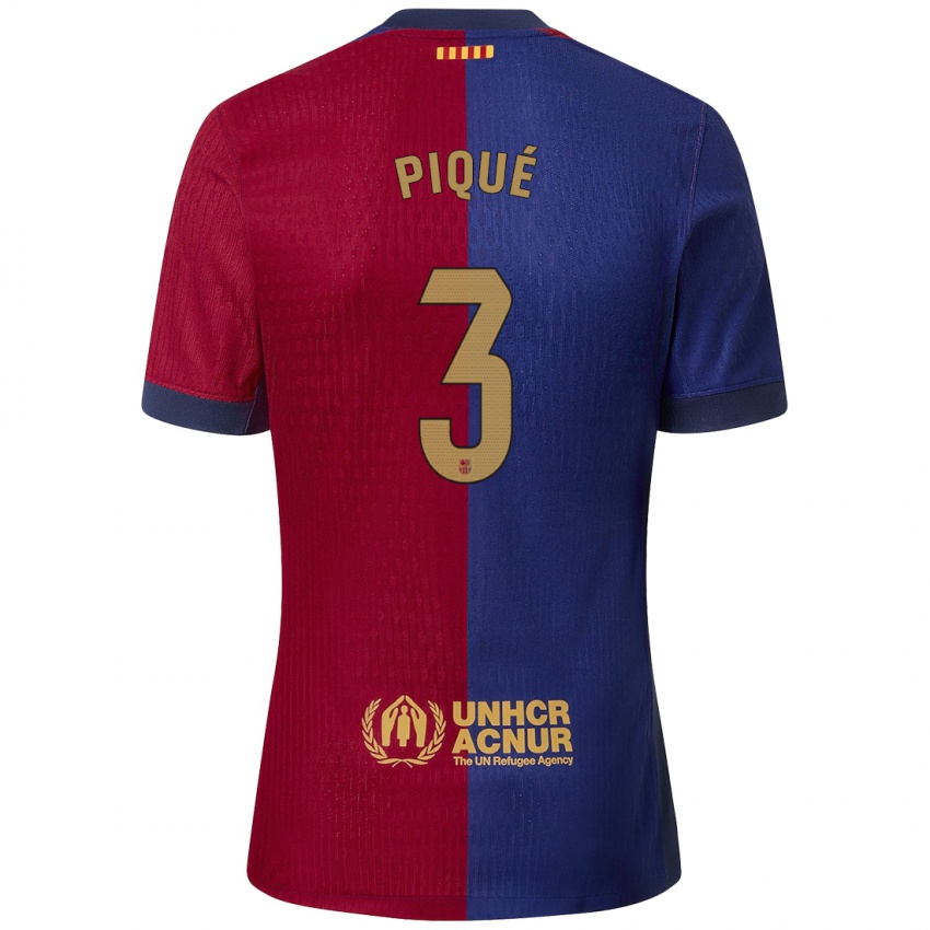 Kinder Gerard Pique #3 Blau Rot Heimtrikot Trikot 2024/25 T-Shirt Schweiz