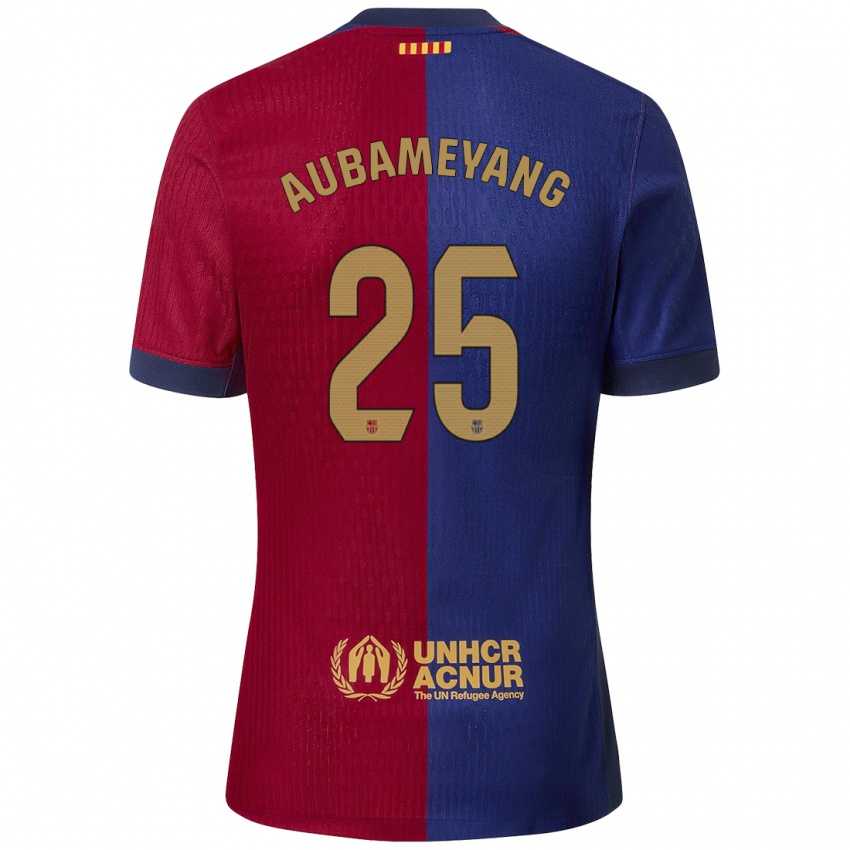 Enfant Maillot Pierre Emerick Aubameyang #25 Bleu Rouge Tenues Domicile 2024/25 T-Shirt Suisse