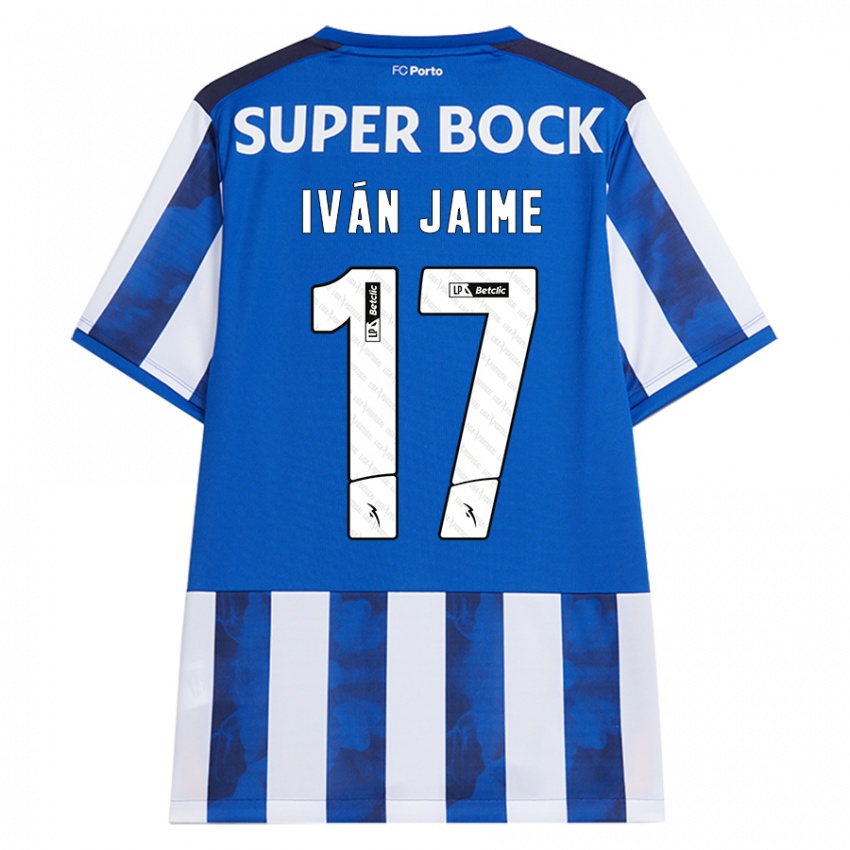 Enfant Maillot Iván Jaime #17 Bleu Blanc Tenues Domicile 2024/25 T-Shirt Suisse